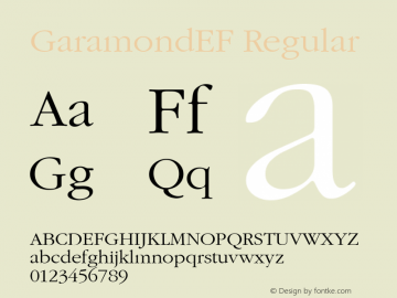 GaramondEF Regular 001.000图片样张