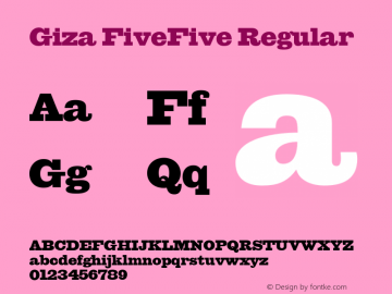 Giza FiveFive Regular 001.001 Font Sample