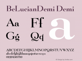 BeLucianDemi Demi Version 001.001 Font Sample