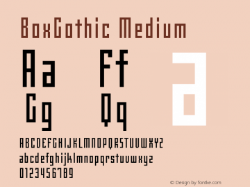 BoxGothic Medium Version 001.000 Font Sample
