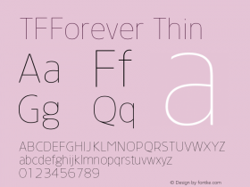 TFForever Thin Version 001.000 Font Sample