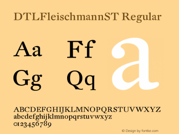 DTLFleischmannST Regular Version 001.000 Font Sample