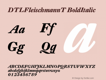 DTLFleischmannT BoldItalic Version 001.000 Font Sample