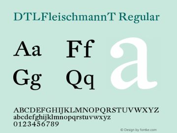 DTLFleischmannT Regular Version 001.000 Font Sample