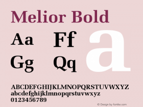 Melior Bold Version 001.002图片样张