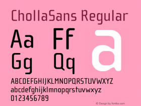 ChollaSans Regular Version 001.000 Font Sample