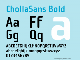 ChollaSans Bold Version 001.000 Font Sample
