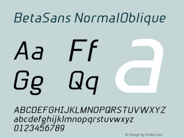 BetaSans NormalOblique Version 001.000图片样张