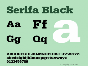 Serifa Black Version 001.001 Font Sample