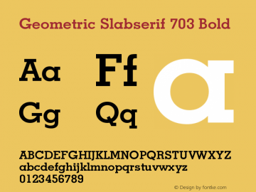 Geometric Slabserif 703 Bold Version 003.001图片样张