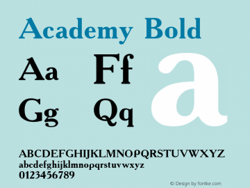 Academy Bold Converted from d:\win\system\ACD75___.TF1 by ALLTYPE图片样张