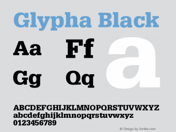 Glypha Black Version 001.000 Font Sample