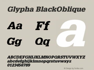 Glypha BlackOblique Version 001.000图片样张