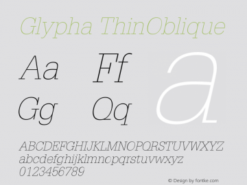Glypha ThinOblique Version 001.001图片样张