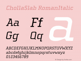 ChollaSlab RomanItalic Version 1.00图片样张