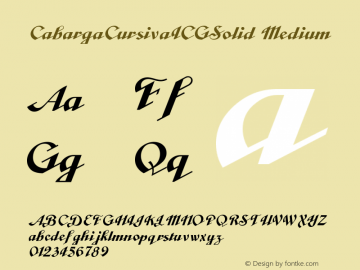 CabargaCursivaICGSolid Medium Version 001.000 Font Sample