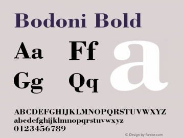 Bodoni Bold Version 003.001图片样张