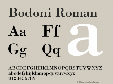 Bodoni Roman Version 003.001图片样张