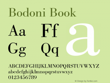 Bodoni Book Version 003.001图片样张