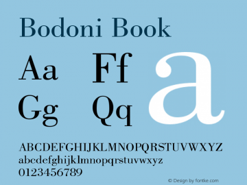 Bodoni Book Version 003.001图片样张