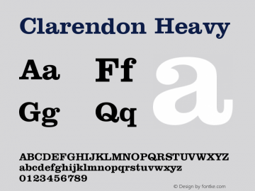 Clarendon Heavy Version 003.001 Font Sample