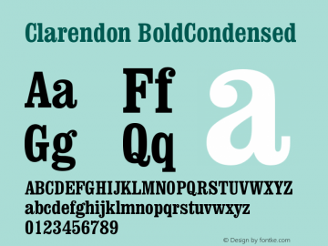 Clarendon BoldCondensed Version 003.001图片样张