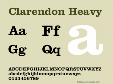 Clarendon Heavy Version 003.001 Font Sample