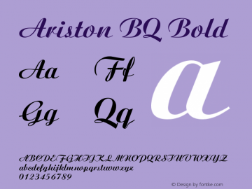 Ariston BQ Bold Version 001.000 Font Sample