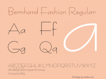 Bernhard Fashion Regular Version 003.001 Font Sample