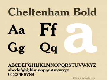 Cheltenham Bold Version 003.001 Font Sample