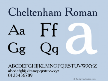 Cheltenham Roman Version 003.001 Font Sample