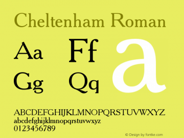 Cheltenham Roman Version 003.001图片样张