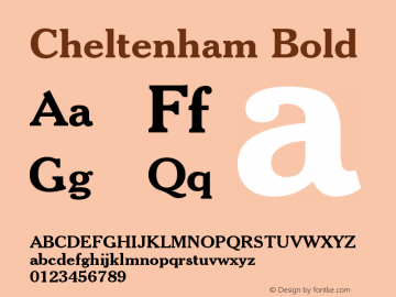 Cheltenham Bold Version 003.001 Font Sample