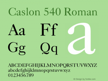 Caslon 540 Roman Version 003.001图片样张