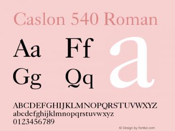 Caslon 540 Roman Version 003.001图片样张
