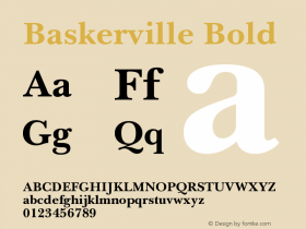 Baskerville Bold Version 003.001图片样张