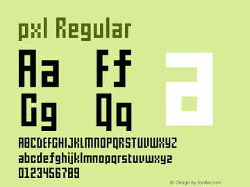 pxl Regular Version 1.00 July 2, 2012, initial release Font Sample