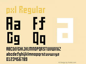 pxl Regular Version 1.00 July 2, 2012, initial release Font Sample