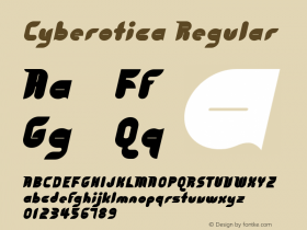 Cyberotica Regular Version 001.000 Font Sample