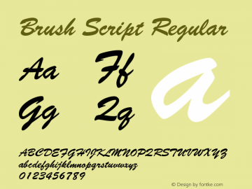 Brush Script Regular Version 003.001图片样张