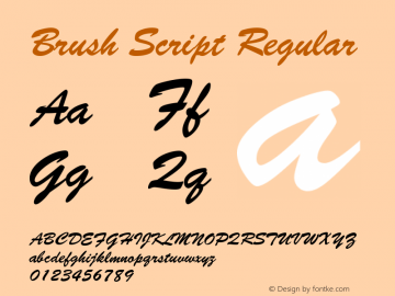 Brush Script Regular Version 003.001图片样张