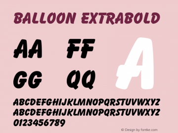 Balloon ExtraBold Version 003.001 Font Sample