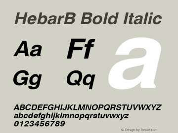 HebarB Bold Italic 001.001 Font Sample