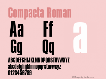 Compacta Roman Version 003.001 Font Sample