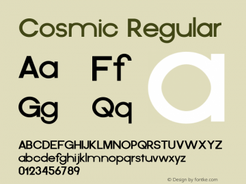 Cosmic Regular Version 1.209 Font Sample