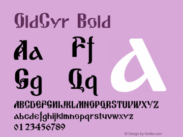 OldCyr Bold Version 1.02 Font Sample