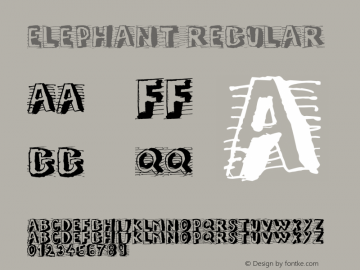 ELEPHANT Regular Version 1.00 February 11, 2013, initial release Font Sample