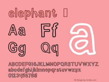 elephant _ Version 1.0 Font Sample