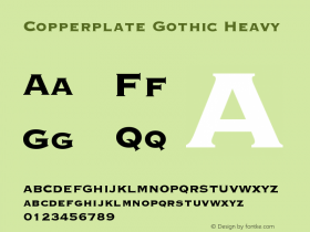Copperplate Gothic Heavy Version 003.001图片样张
