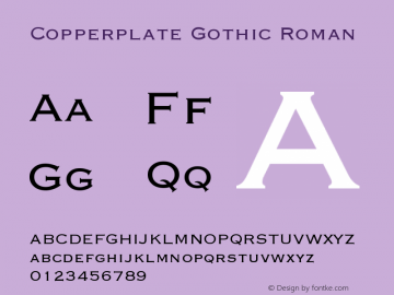 Copperplate Gothic Roman Version 003.001图片样张